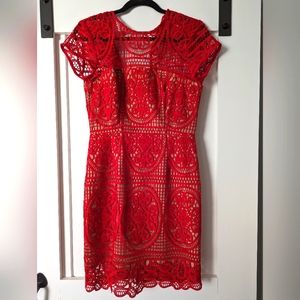 Red eyelet dress from Revolve